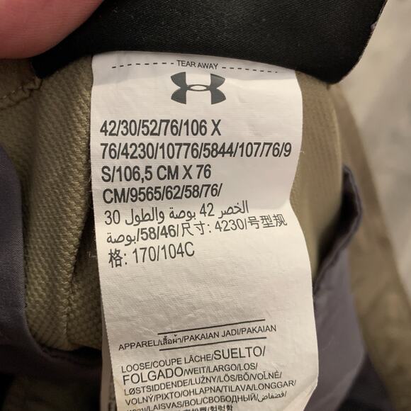 Under Armour Tech Golf Pants Men 42x28.5 Tan Lightweight Loose Performance - Picture 4 of 7